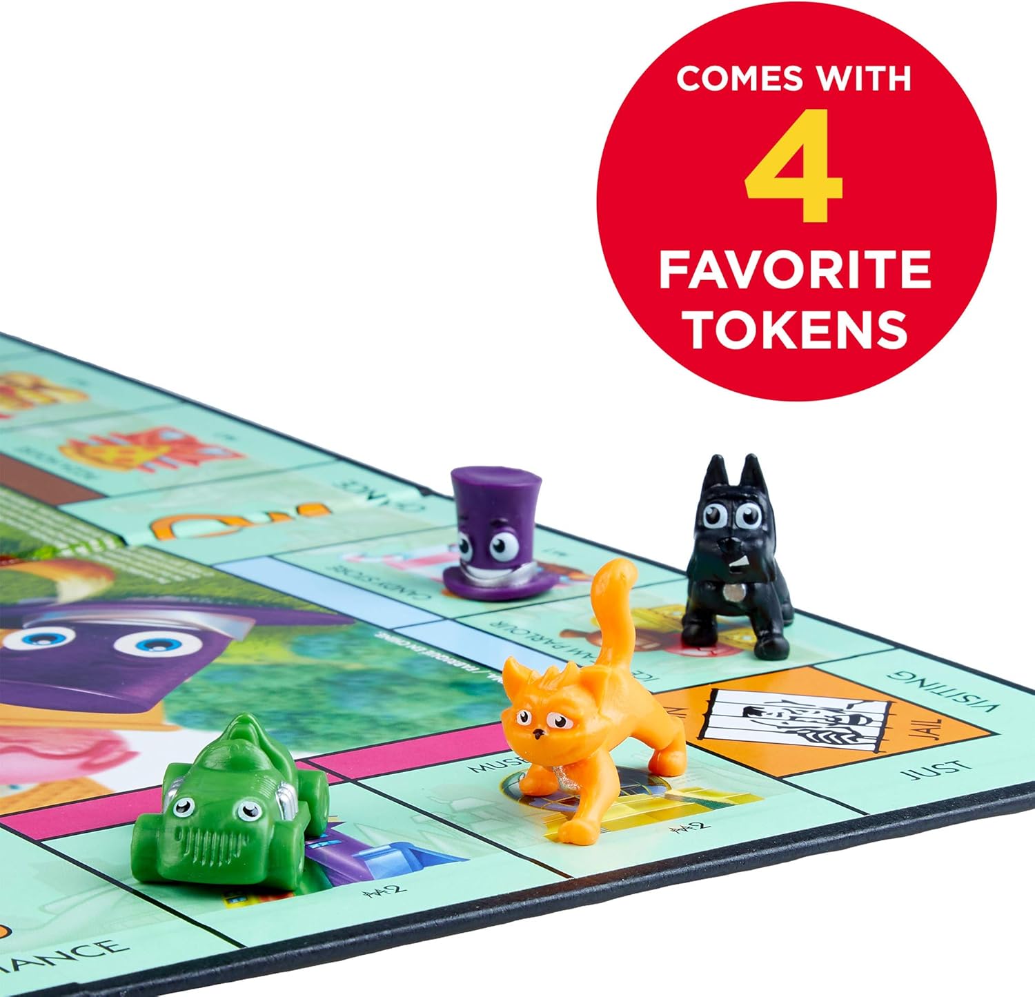 Monopoly Junior Board Game, Original Version C3889, Kid-Friendly Properties, Top Hat Token, Little Scottie, Little Hazel, Toy Car, Family Board Game, Ages 5+