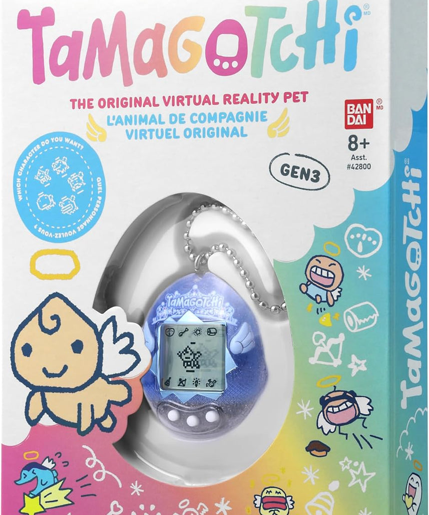 Bandai - Tamagotchi - Tamagotchi Original - Angel Tiara - Virtual Electronic Animal with Colour Screen - Interactive Animal Toy in French - Angel Tiara - Child Toy 8+ - 46164