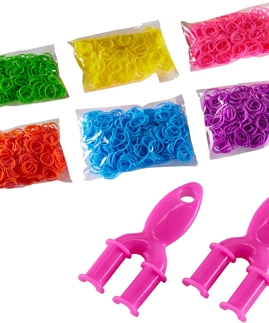Cra-Z-Loom Ultimate Tub 3000 Rubber Band Bracelet Maker Kit with Neon Bands, 2-Prong Looms, S-Clips, DIY Friendship Jewelry Craft Set for Kids, Creative Party Fun Gift