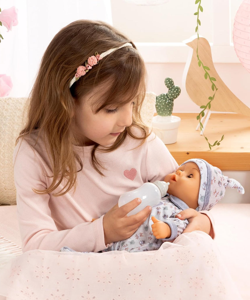Bayer Design 93824CP Interactive Baby Doll Talking Soft Body Dummy Bottle 38cm