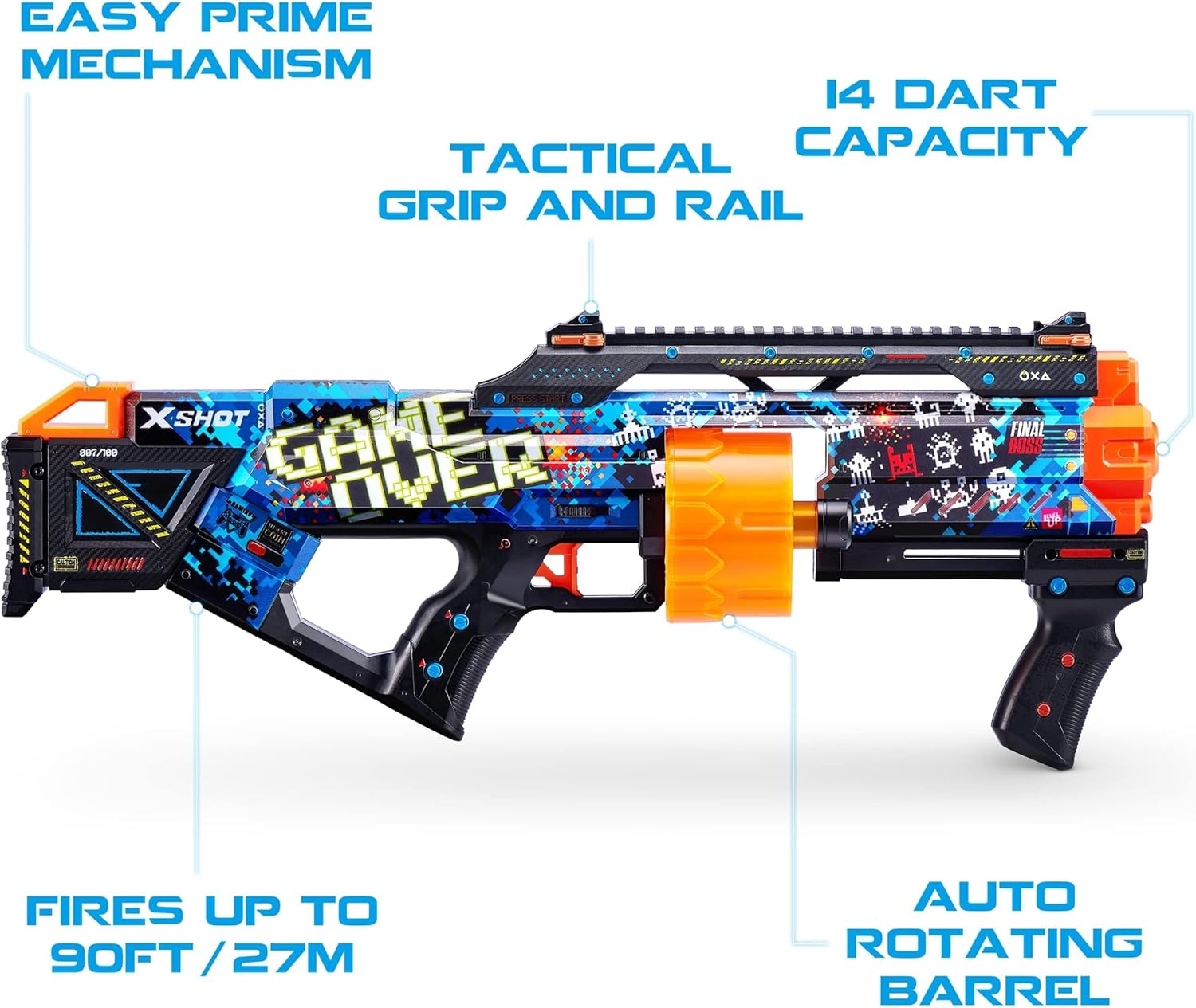 X-Shot Skins Mix Combo Pack, Last Stand, Griefer, Flux & Menace Blasters, 3 Toy Guns, 48 Darts, Kids, Teens & Adults, Outdoor Action & Target Games, Gift for Boys & Girls Ages 8+