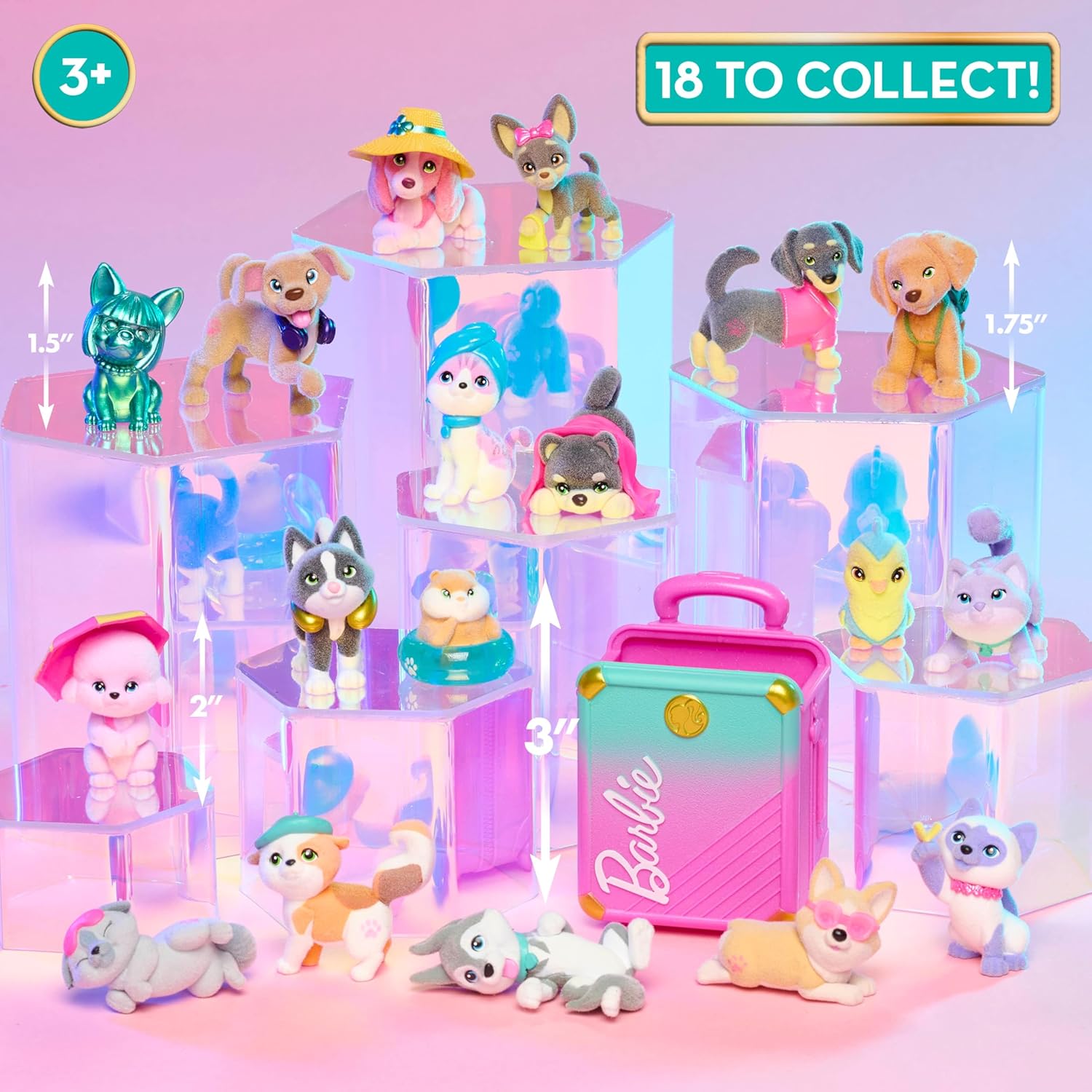 Barbie Pet Mini Collectible Figures, 1.5-inch Animal Figurines, Kids Toys for Ages 3 Up by Just Play