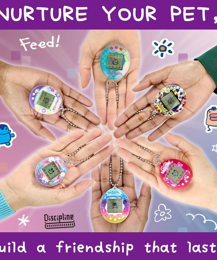 BANDAI Tamagotchi Argyle Heart Virtual Pet 42981 Electronic Toy Ideal for Ages 6+ Zoom into Paradise to Surround Your Electronic Pet