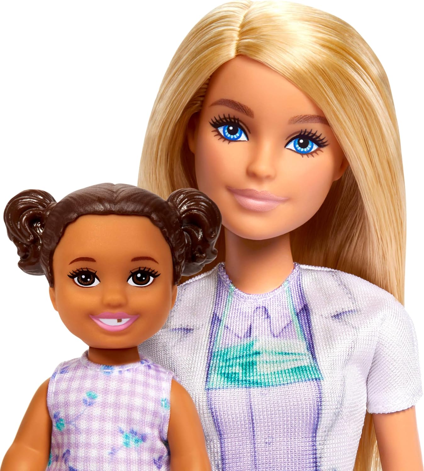 Barbie Kid Dentist Doll with Blonde Fashion Doll, Blue Dress, Lab Coat, and Medical Doctor Accessories, Career Playset for Kids 3+