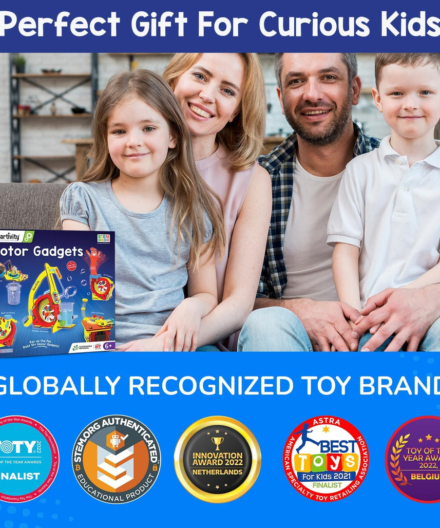 Smartivity 10-in-1 Motor Powered STEM Engineering Kit for Kids I 10+ Fun Electronics Projects for Smart Kids | DIY Science Kit/Toy for Ages 6,7,8,9,10,11,12 Years Old Boys & Girls