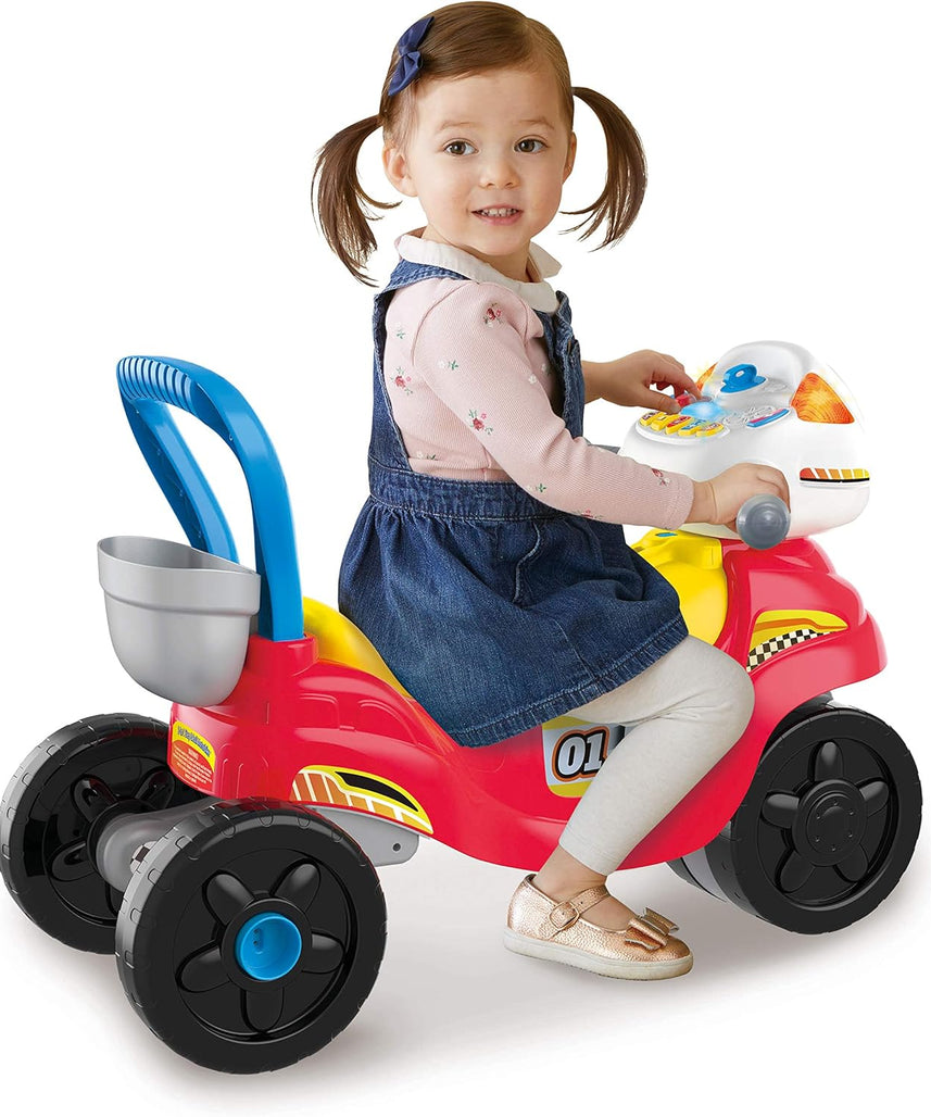 VTech 3-In-1 Ride with Me Motorbike, Baby Walker for Toddlers, Interactive Toy for Sensory Play, Educational Learning Games with Music, Ride On Toys for Role-Play, Suitable for 12 Months +