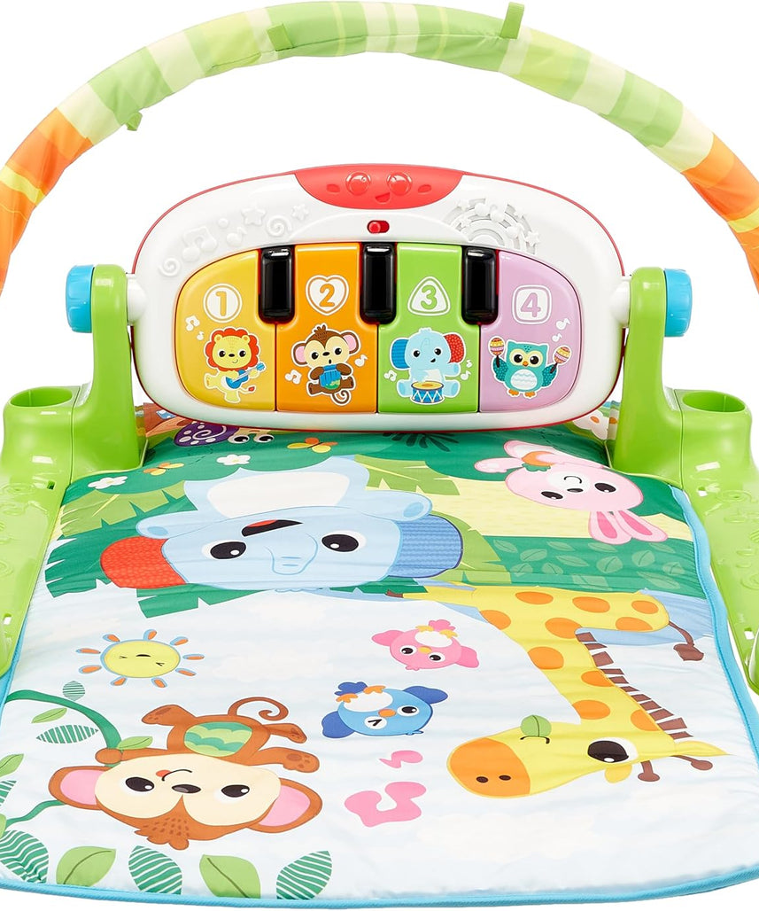 Winfun Jungle Pals Kick ’N Play Musical Gym | Baby Activity Play Mat with Lights & Sounds | Infant Gym with Hanging Toys & Musical Kicking Pad for Newborns 0M+