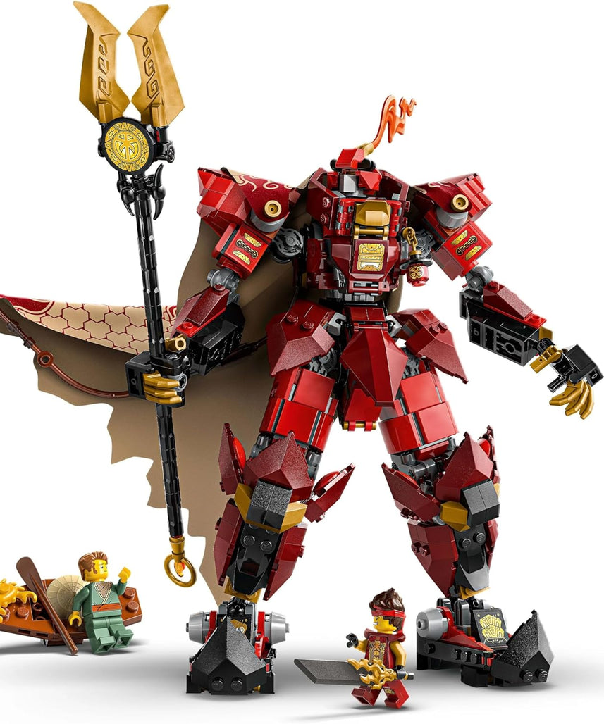 LEGO Ninjago The Fire Knight Mech Toy - Monstrosity Building Set with a Posable Figure, 2 Minifigures & a Sea Monster on a Display Stand - Birthday Gift for 14+ Year Old Boys and Teenagers - 71846