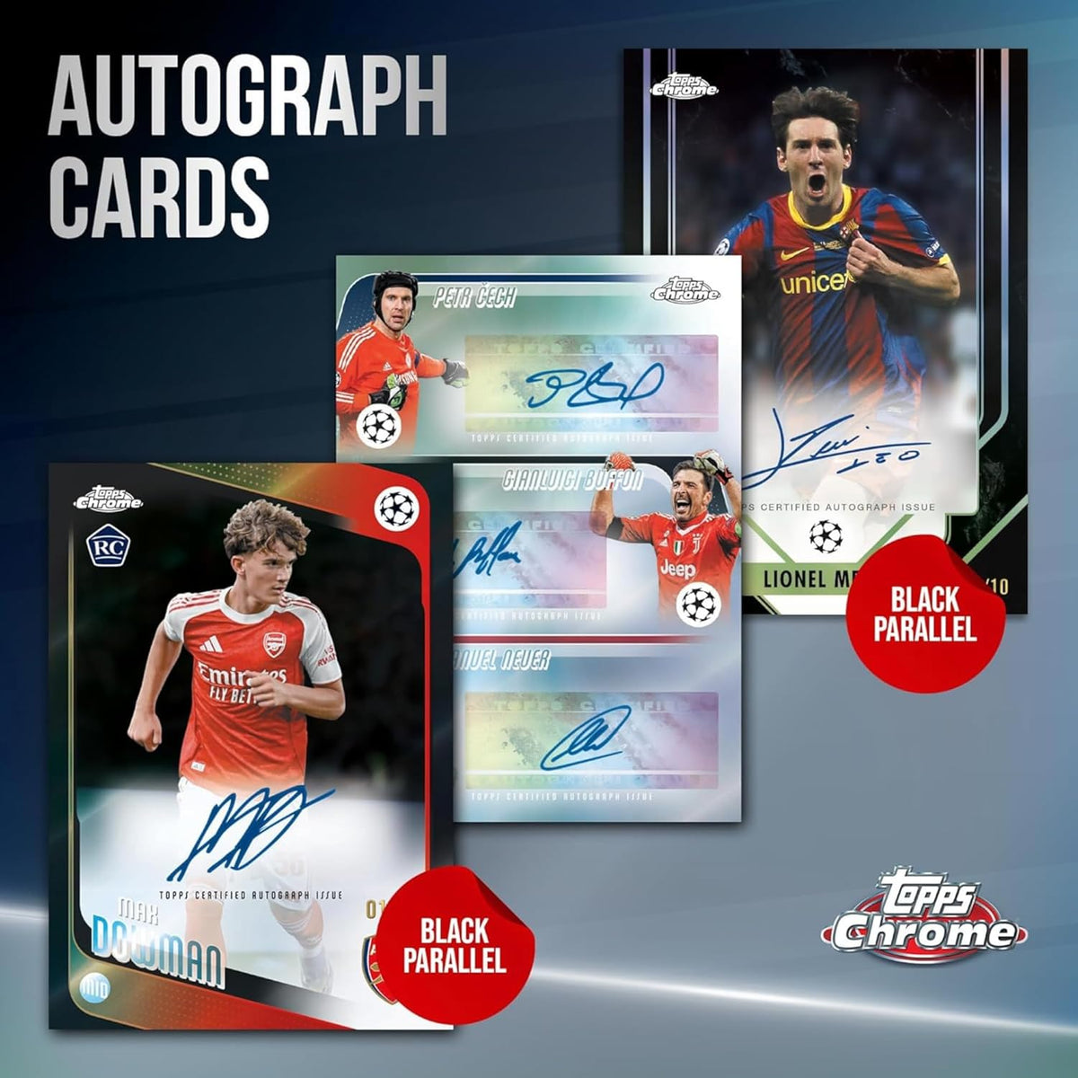 Topps UEFA Club Competitions Chrome 2025/26 Hanger Pack Trading Cards, 15 Cards Per Pack, Exclusive Pulsar Parallels, Autograph Chase Cards, Official UEFA Football Collectibles