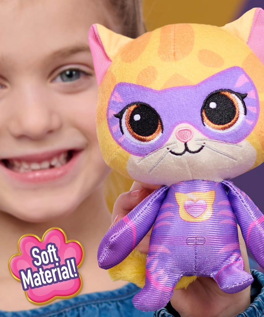 Disney Jr. SuperKitties Small 8-inch Plush Sparks Stuffed Animal, Su-Purr Wild Outfit, Kitten, Toy for Fans, Girls, Kids, Easter Basket Fillers, Gifts, Presents, Ages 2 and Up by Just Play
