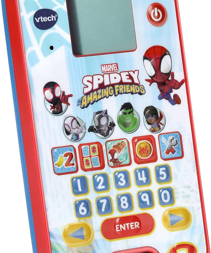 VTech, Spidey and His Super Friends Learning Phone, Multicolor, Voice-Activated Role Play, Educational Games, Interactive Learning Toy, Numbers, Counting, Memory, Matching Skills, for Children Ages 3-6
