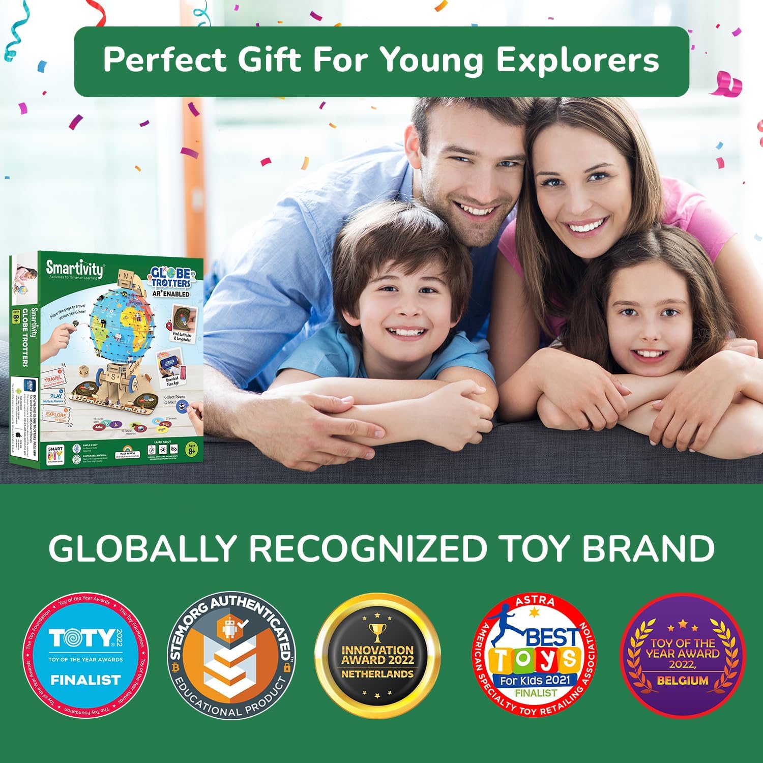Smartivity Interactive Globe Model for Kids 8-14 Years Old | Build Your Own Globe with 1000+ Facts About Animals, Monuments, Places I Birthday Gift for Boys & Girls I Educational Toy for Kids