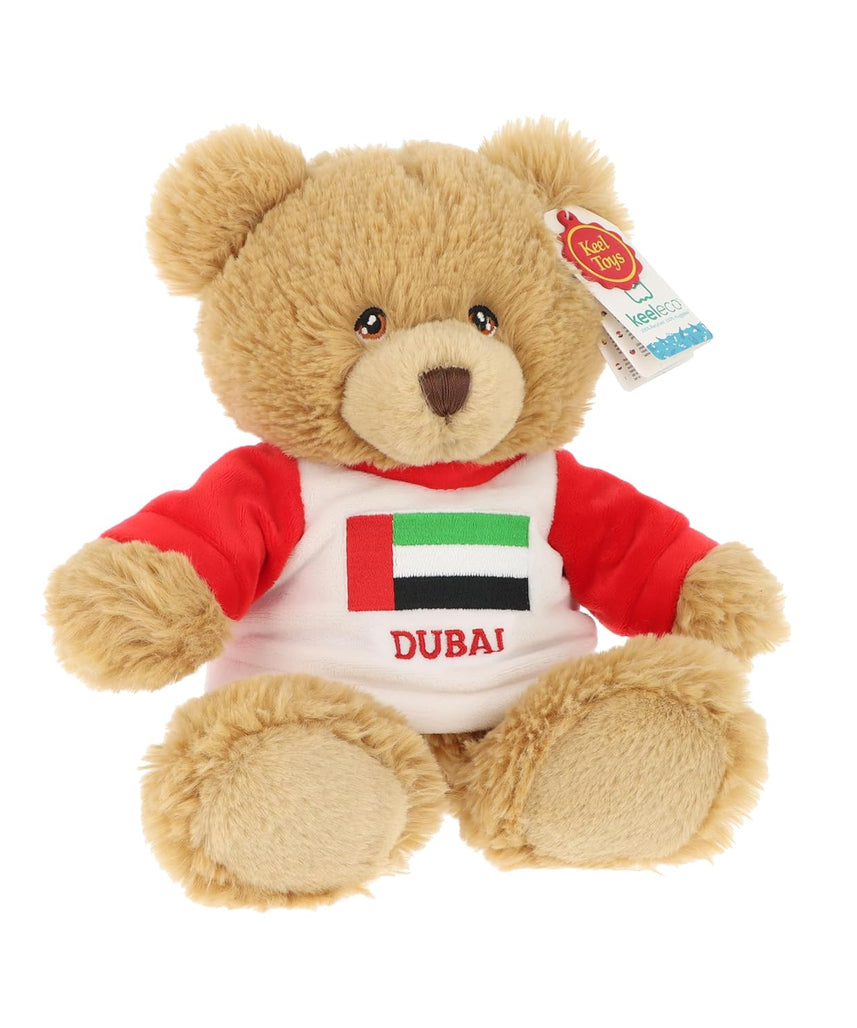 Keeleco Bear Brown Dubai 25cm, Plush, Cuddle Toys for Kids, Ideal Gift for Babies Toddlers & Adults