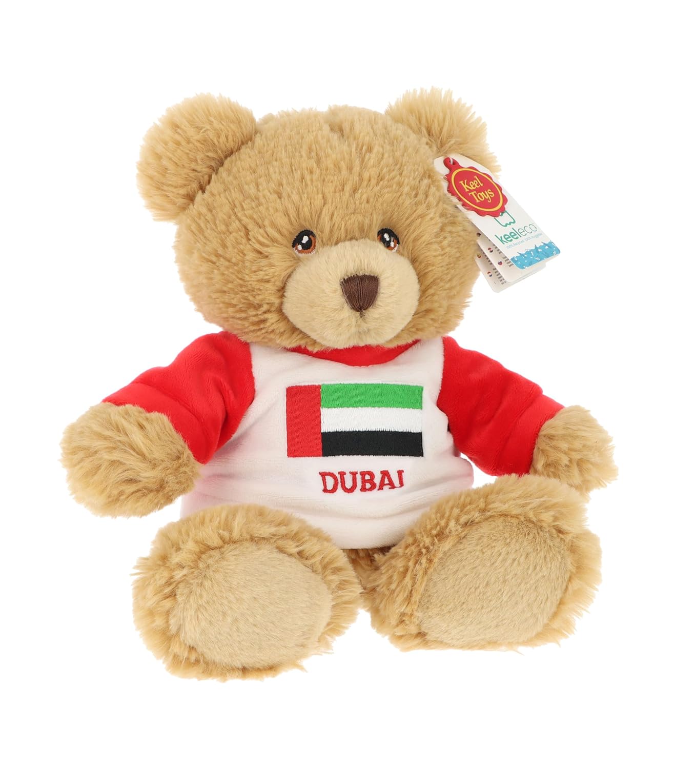 Keeleco Bear Brown Dubai 25cm, Plush, Cuddle Toys for Kids, Ideal Gift for Babies Toddlers & Adults