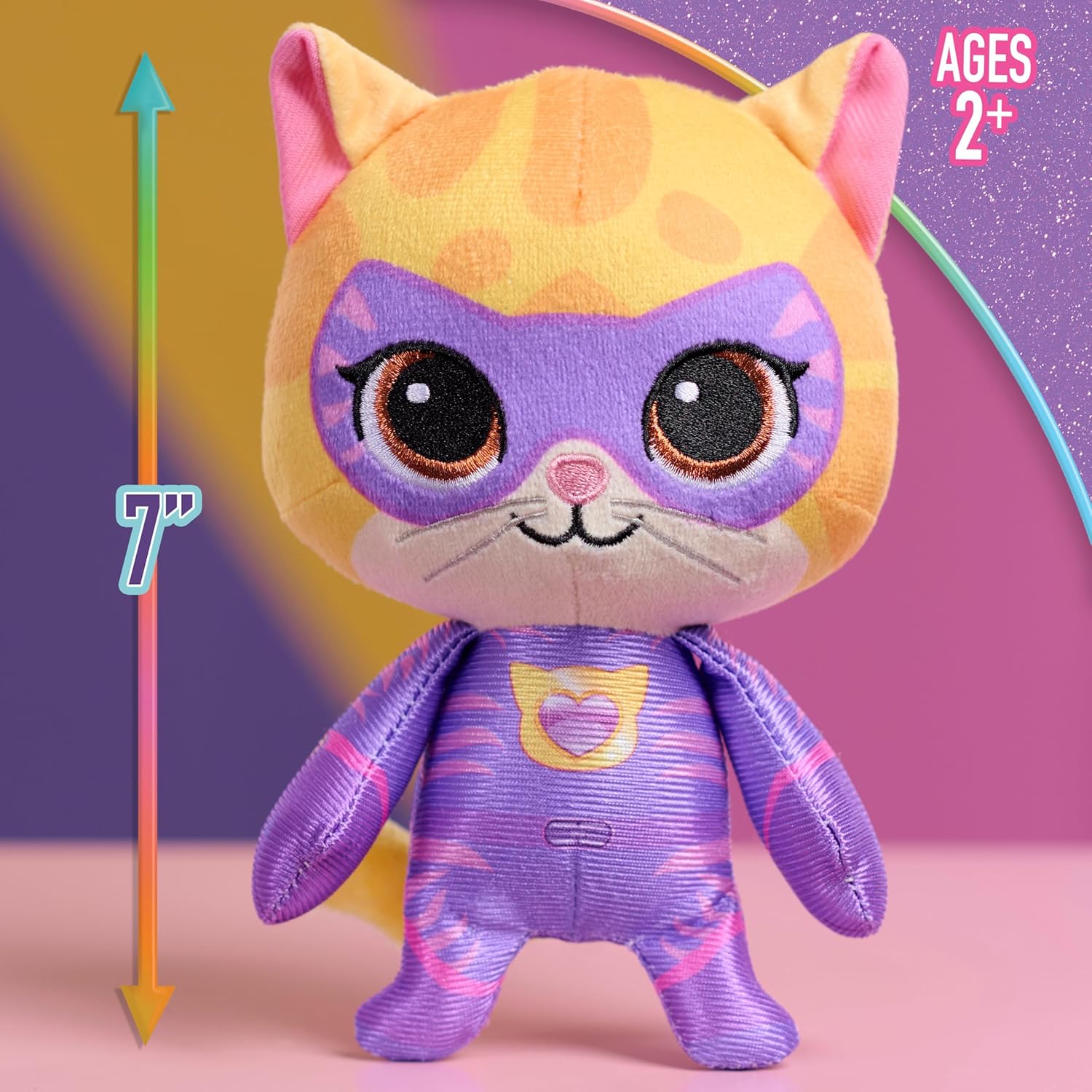 Disney Jr. SuperKitties Small 8-inch Plush Sparks Stuffed Animal, Su-Purr Wild Outfit, Kitten, Toy for Fans, Girls, Kids, Easter Basket Fillers, Gifts, Presents, Ages 2 and Up by Just Play