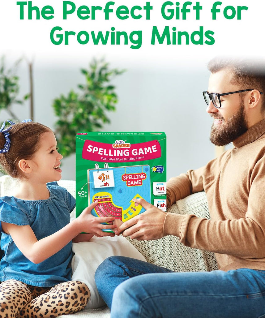 Smartivity Spelling Game Learning Toy for Kids 4-8 Years Old I 50+ Picture Cards I Birthday Gift I Educational Word & Vocabulary Building Toy with Rotating Letter Wheels I Travel-Friendly