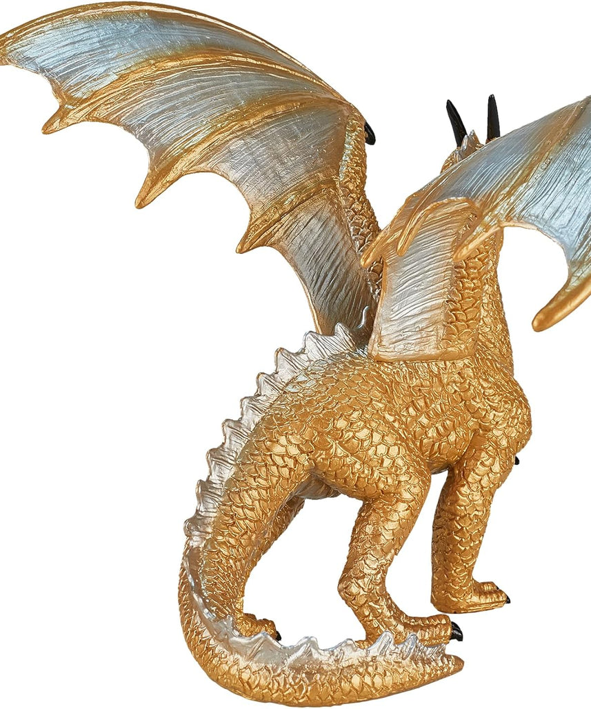 MOJO Golden Dragon Figurine, Hand-Painted Realistic Fantasy Replica, Detailed Collectible Model, Fantasy Collection, Display and Play Figure, Ages 3+