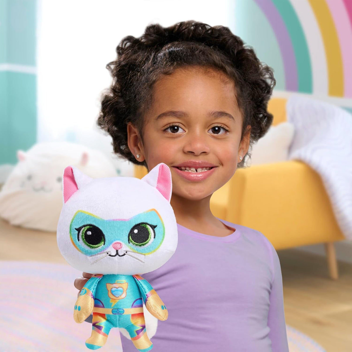 Disney Junior SuperKitties Su-Purr Charged 6.5-inch Small Bitsy Plush Stuffed Animal, Bitsy, Kitten, Kids Toys for Ages 2 Up by Just Play