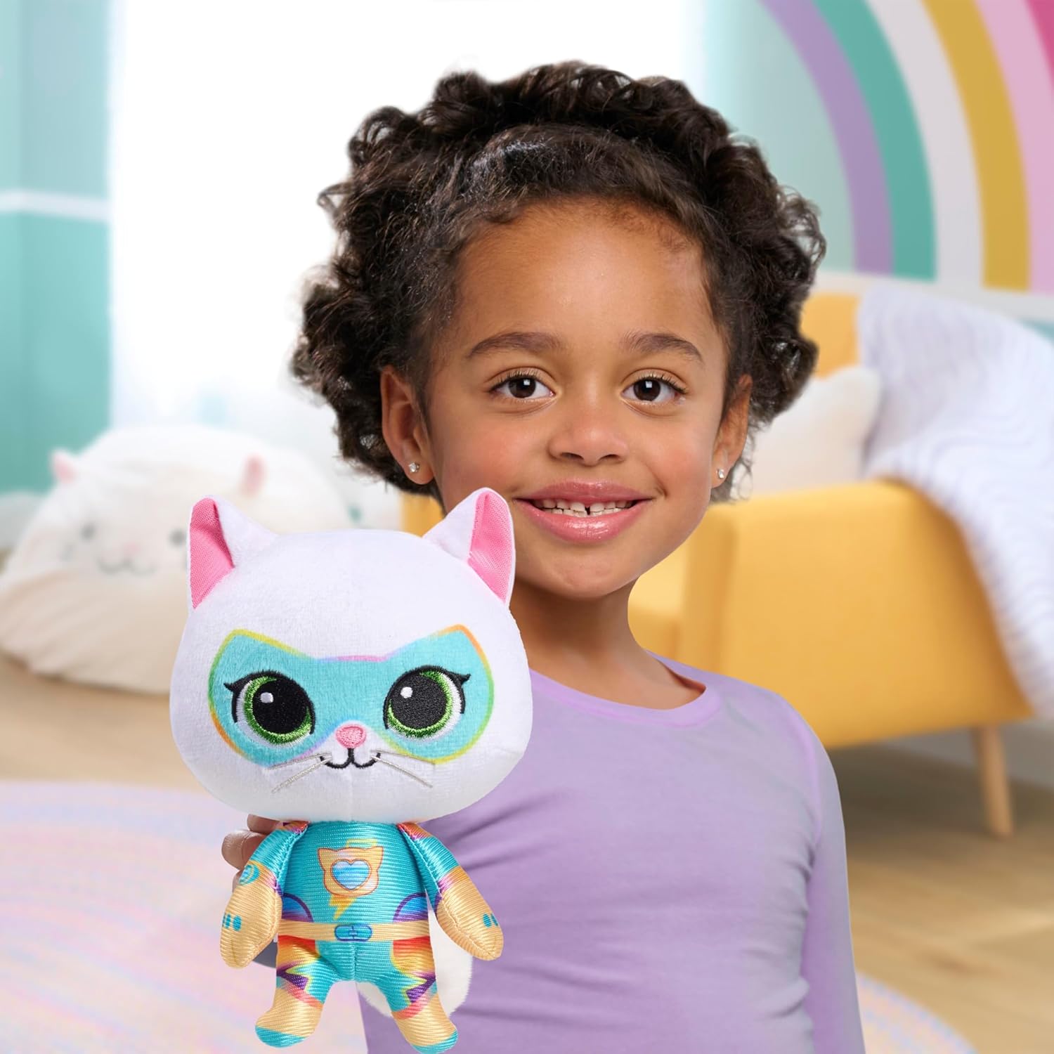 Disney Junior SuperKitties Su-Purr Charged 6.5-inch Small Bitsy Plush Stuffed Animal, Bitsy, Kitten, Kids Toys for Ages 2 Up by Just Play