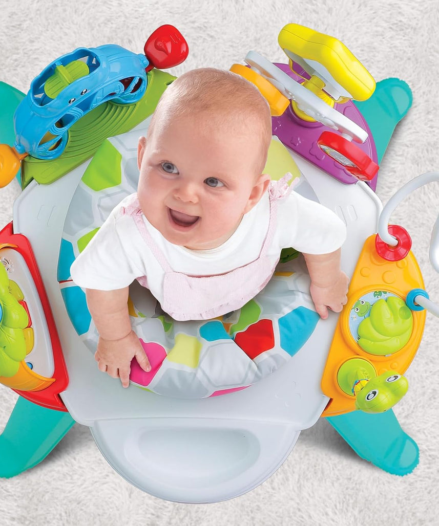 Winfun Baby Move Activity Center Interactive Toy, 2-in-1 Stationary and Activity Table with Lights, Sounds, and Detachable Play Pieces, for Babies 6 Months and Up