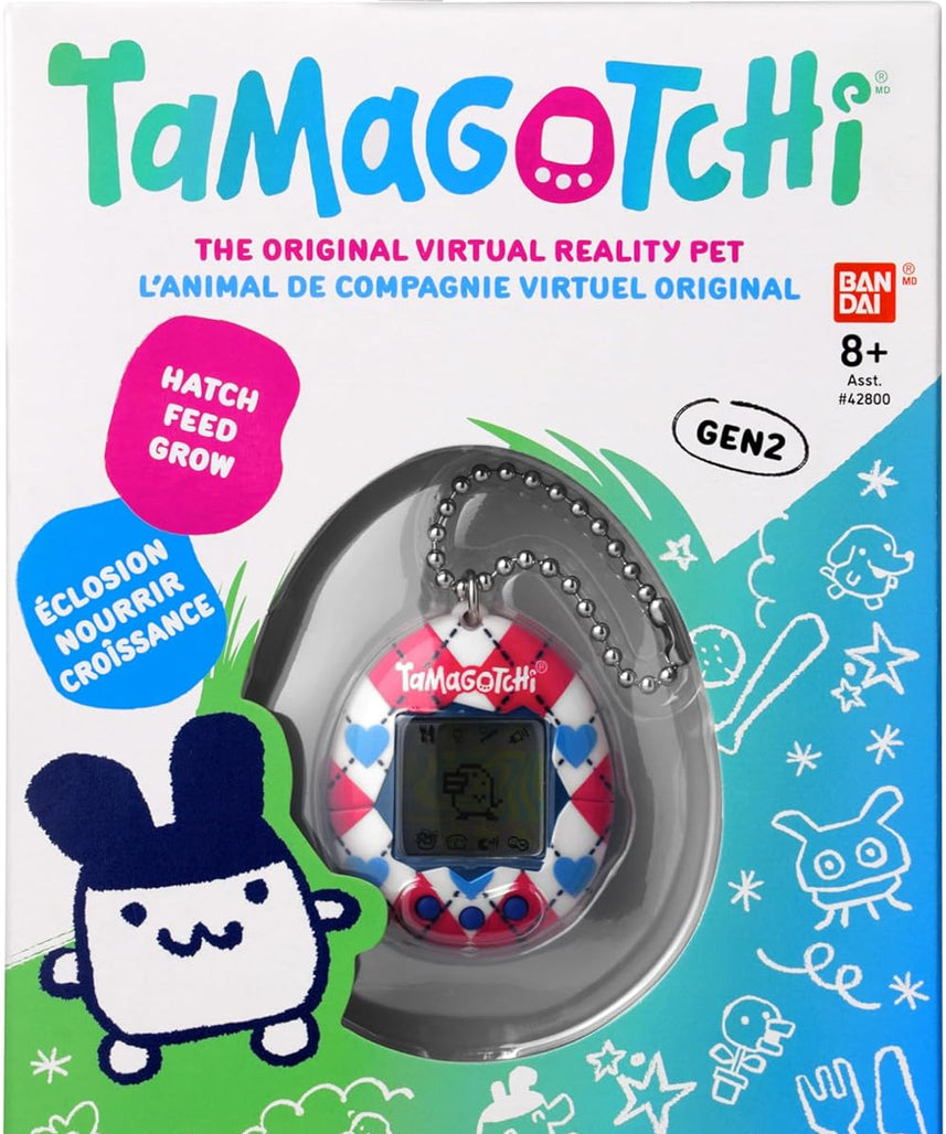 BANDAI Tamagotchi Argyle Heart Virtual Pet 42981 Electronic Toy Ideal for Ages 6+ Zoom into Paradise to Surround Your Electronic Pet
