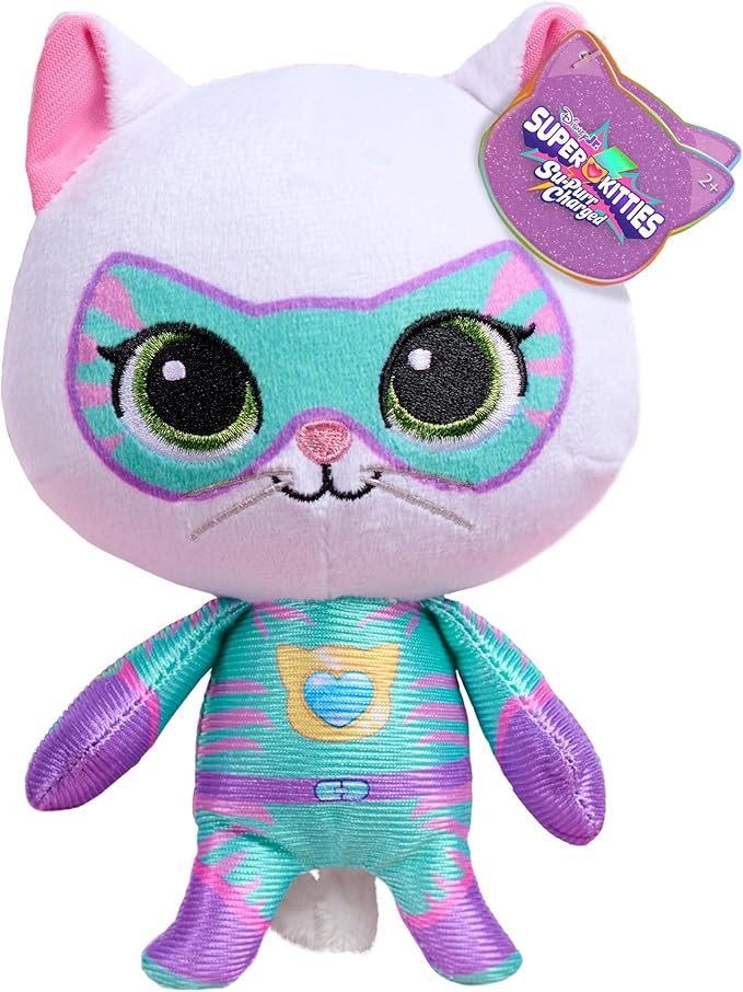 Disney Junior SuperKitties Small 6.5-inch Plush Bitsy Stuffed Animal, Su-Purr Wild Outfit, Kitten, Toy for Fans, Girls, Kids, Ages 2 and Up by Just Play