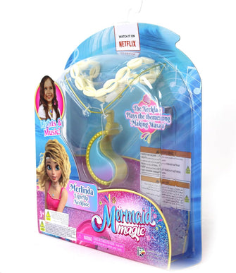Mermaid Magic Merlinda Light Up Necklace Battery Operated, Metallic Finish With a Beautiful Light up Pendant, With Lights & Music, Plays "Making Waves" Song, Girl's Toys, Gift, Collectible, 3 Years+