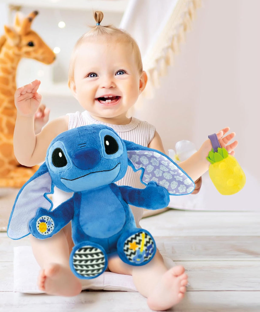 Disney Clementoni Baby Stitch Calm & Play Battery Operated, Plush Toy, With Sounds, Learning Toys for Babies & Toddlers, Gift