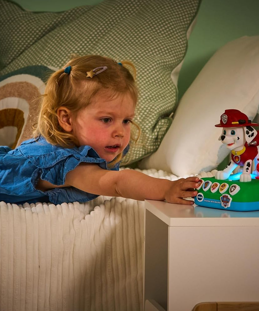 VTech PAW Patrol Storytime With Marshall, Interactive Storytelling Toy, 4 Engaging Stories, Music and Sounds, Night Light and Sleep Timer, Imaginative Screen-Free Play, Gift for Kids Ages 3-5 Plus, English Version