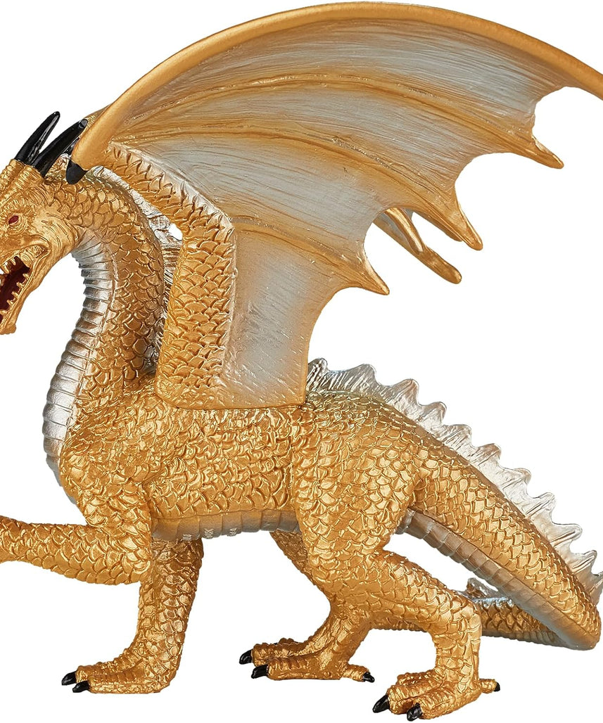 MOJO Golden Dragon Figurine, Hand-Painted Realistic Fantasy Replica, Detailed Collectible Model, Fantasy Collection, Display and Play Figure, Ages 3+