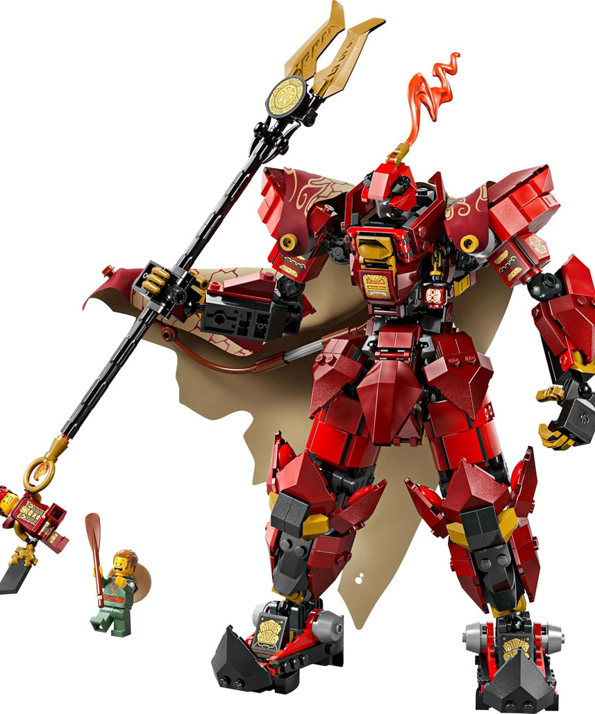 LEGO Ninjago The Fire Knight Mech Toy - Monstrosity Building Set with a Posable Figure, 2 Minifigures & a Sea Monster on a Display Stand - Birthday Gift for 14+ Year Old Boys and Teenagers - 71846