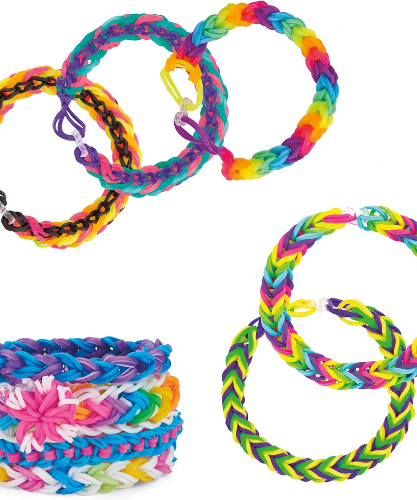 Cra-Z-Loom Ultimate Tub 3000 Rubber Band Bracelet Maker Kit with Neon Bands, 2-Prong Looms, S-Clips, DIY Friendship Jewelry Craft Set for Kids, Creative Party Fun Gift