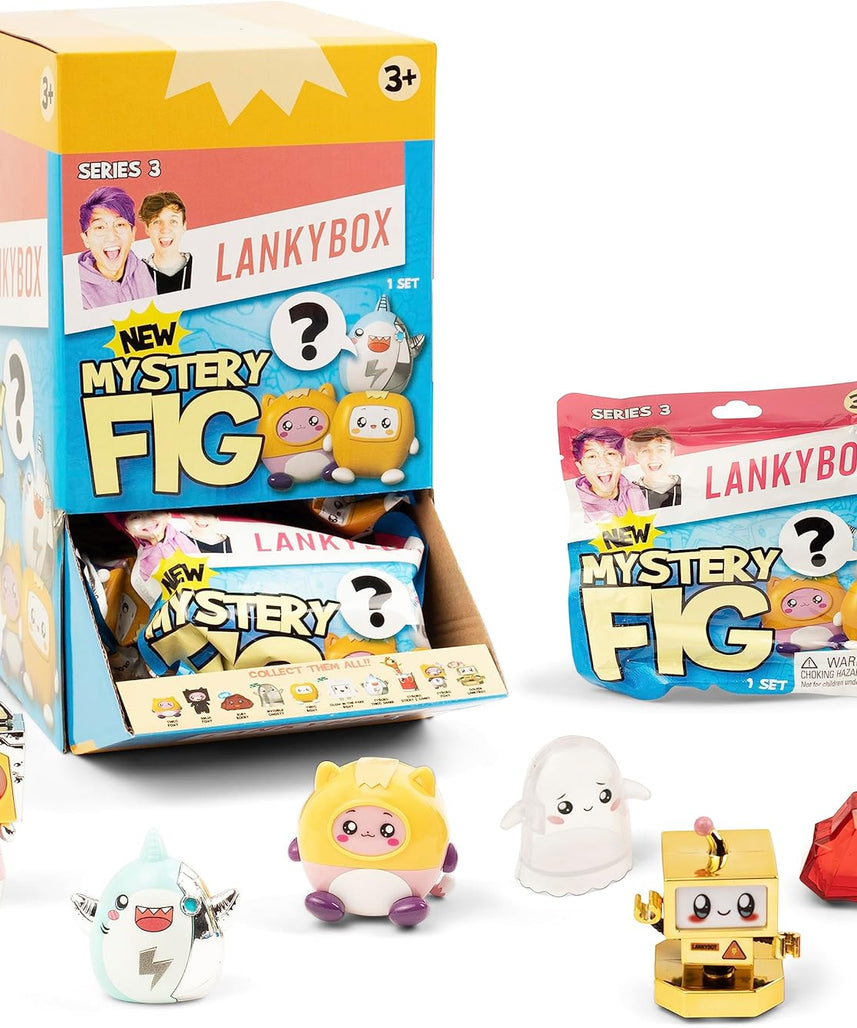 LankyBox Mini Mystery Figures Party Pack, Series 3, 24 Collectible Blind Box Mini Figures, Glow-in-the-Dark Editions, Officially Licensed LankyBox Merch