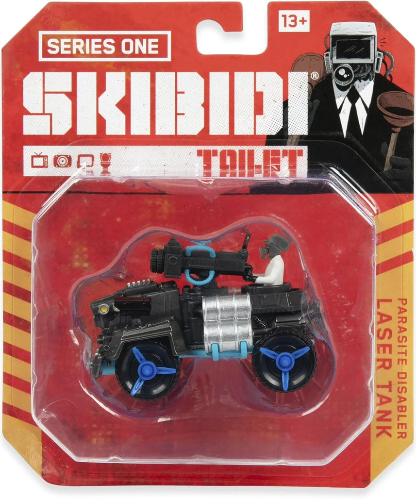 Skibidi Toilet, 1:64 Scale Diecast Collectible Action Figure & Vehicle Toy from Viral YouTube Series, Sci Fi Action Toy for Kids & Collectors, Suitable for Kids Ages 8+ (Parasite Disabler Laser Tank)