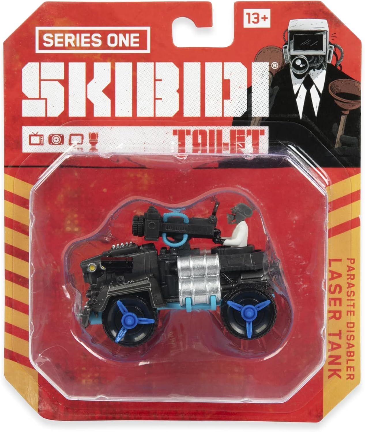 Skibidi Toilet, 1:64 Scale Diecast Collectible Action Figure & Vehicle Toy from Viral YouTube Series, Sci Fi Action Toy for Kids & Collectors, Suitable for Kids Ages 8+ (Parasite Disabler Laser Tank)