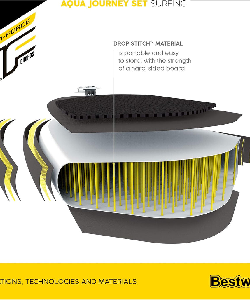 Bestway Hydro-Force Inflatable Stand Up Paddle Board 9ft with Paddle, Pump, Carry Bag & Accessories for Beginners 14+