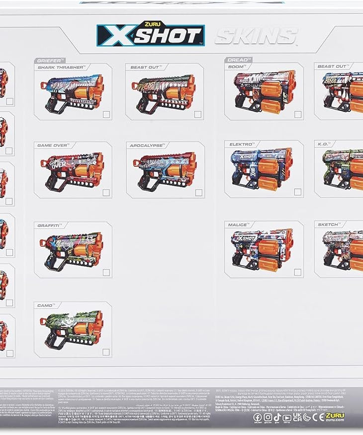 X-Shot Skins Mix Combo Pack, Last Stand, Griefer, Flux & Menace Blasters, 3 Toy Guns, 48 Darts, Kids, Teens & Adults, Outdoor Action & Target Games, Gift for Boys & Girls Ages 8+