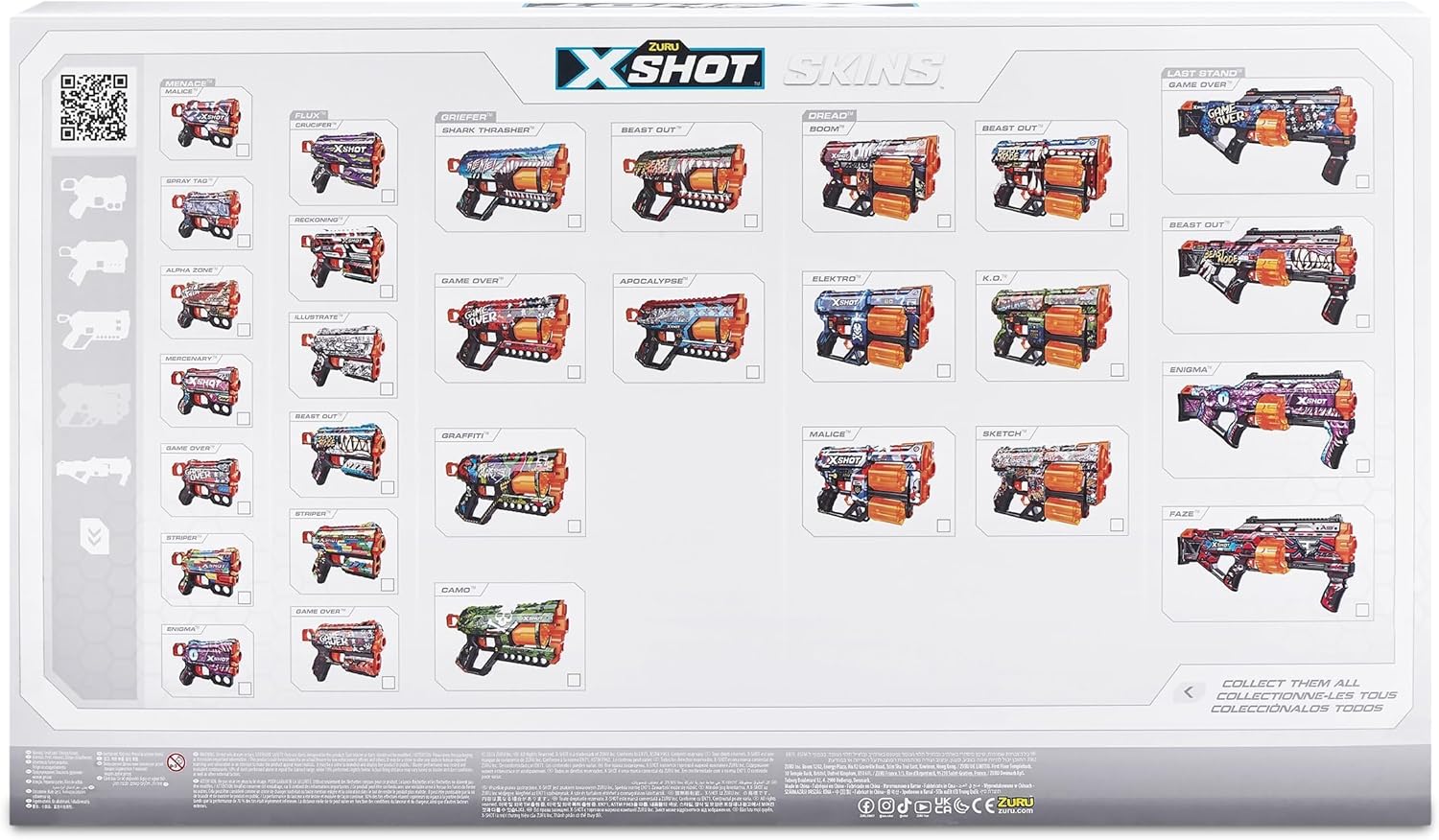 X-Shot Skins Mix Combo Pack, Last Stand, Griefer, Flux & Menace Blasters, 3 Toy Guns, 48 Darts, Kids, Teens & Adults, Outdoor Action & Target Games, Gift for Boys & Girls Ages 8+