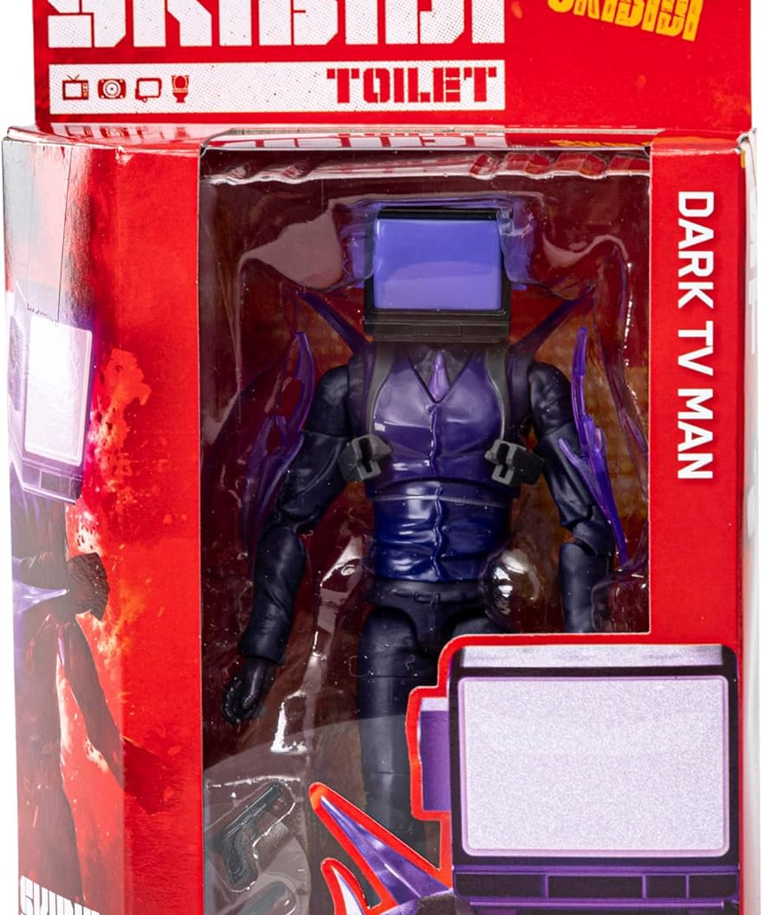 Skibidi Toilet Deluxe Figure Series 2 Dark TV Man, Official 6 Inch Collectible Action Figure with 22 Moving Parts for Kids 13+