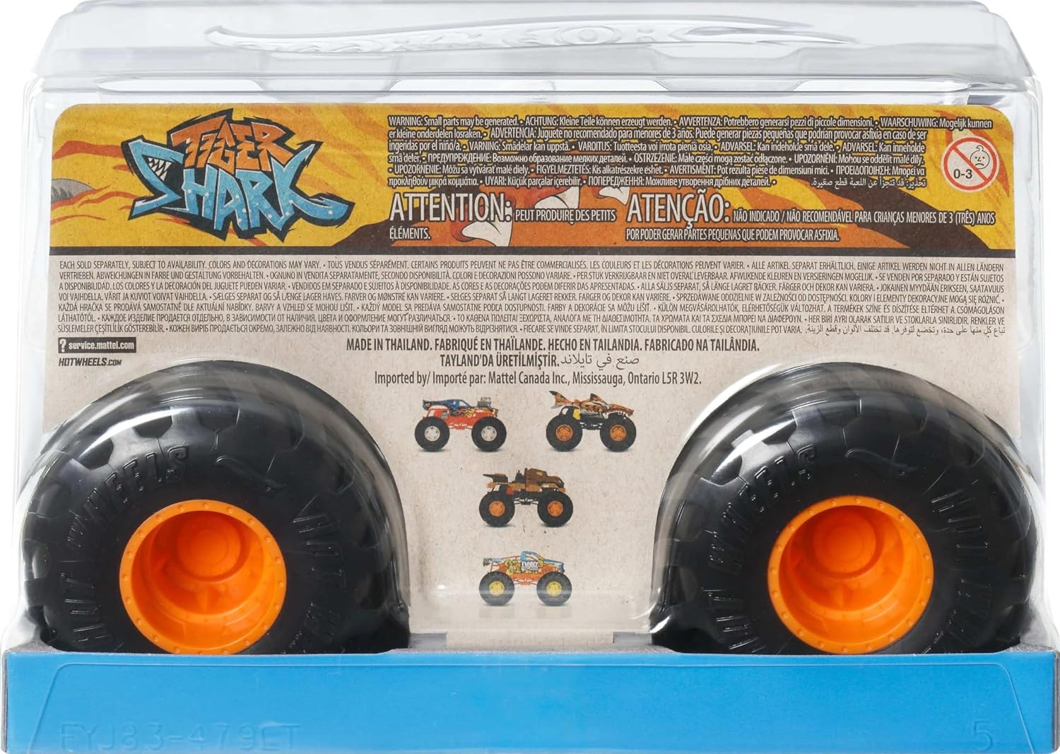 Hot Wheels Monster Trucks, Oversized Monster Truck, 1:24 Scale Die Cast Toy Truck with Giant Wheels and Cool Designs, JDR02