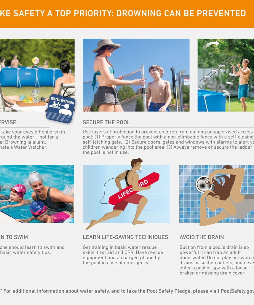 Intex 28273NP Rectangular Frame Pool – 17.7 x 86.6 x 33.1 inches (450 x 220 x 84 cm), Durable Above-Ground Pool for Summer Fun