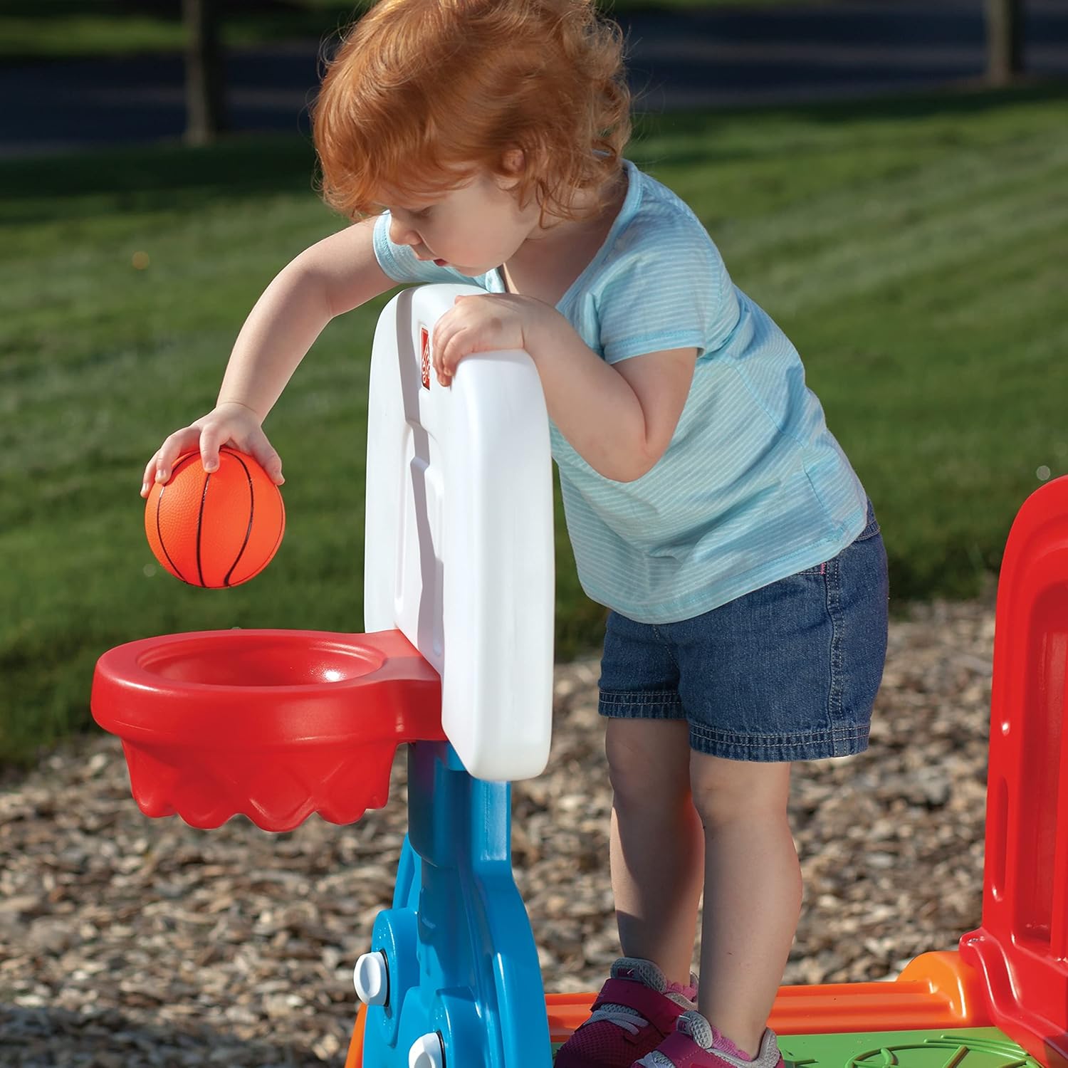Step2 Game Time Sports Climber, Outdoor Playset with Slide Basketball Hoop and Soccer Goal, Active Fun Toy for Kids Boys and Girls Age 2 to 6, Durable Plastic Multicolor Backyard Activity Center