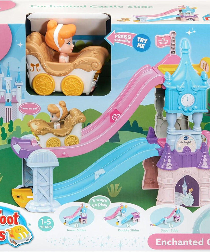 VTech, Toot-Toot Drivers, Enchanted Castle Slide, Disney Princess Playset, with Cinderella Vehicle, Lights, Songs, Phrases, Interactive, for Kids Ages 1-5+