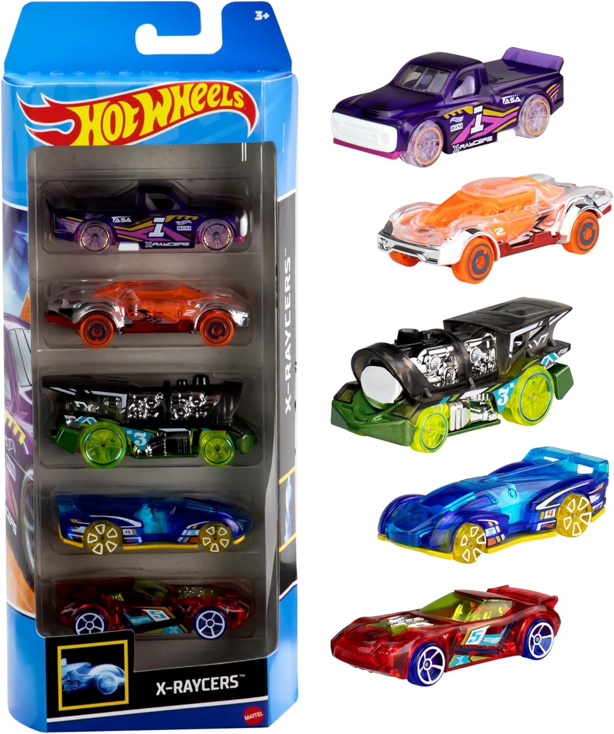 Hot Wheels 5-Car Die-Cast Vehicle Gift Pack, 1:64 Scale Cars for Racing, Stunts and Collecting, Styles May Vary