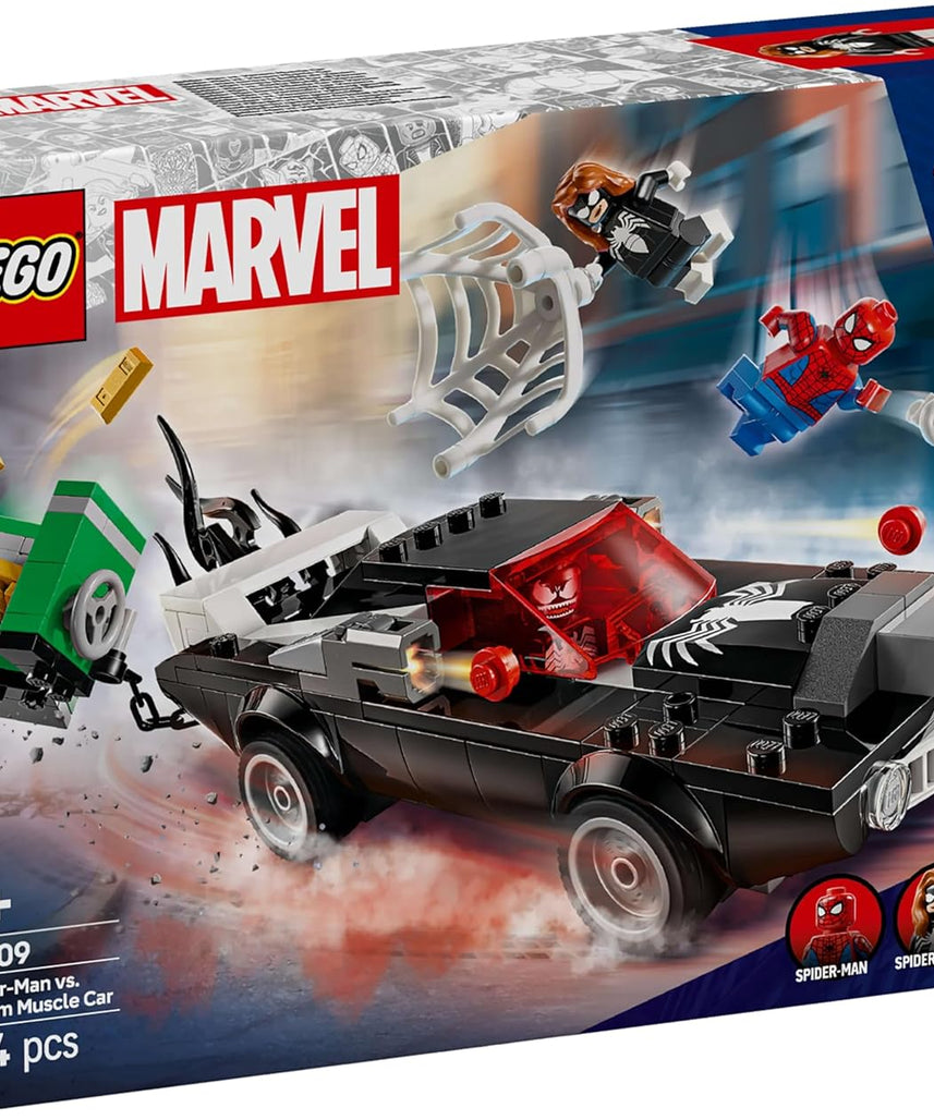 LEGO Marvel Spider-Man vs. Venom Muscle Car - Building Toy with 3 Super-Hero Minifigures for Imaginative Play - Gift for 7 Plus Year Old Boys & Girls 76309