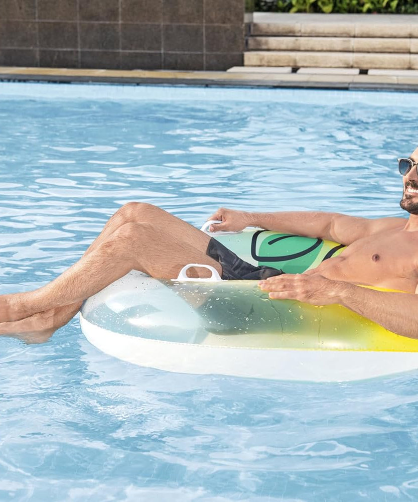 Bestway Swim Ring Fresh Squeezed Lemon Swim Tube 1.14M, Outdoor & Indoor Relaxation & Play, Swim Tubes, Pool Floats, Bright Graphics, Heavy-duty Handles