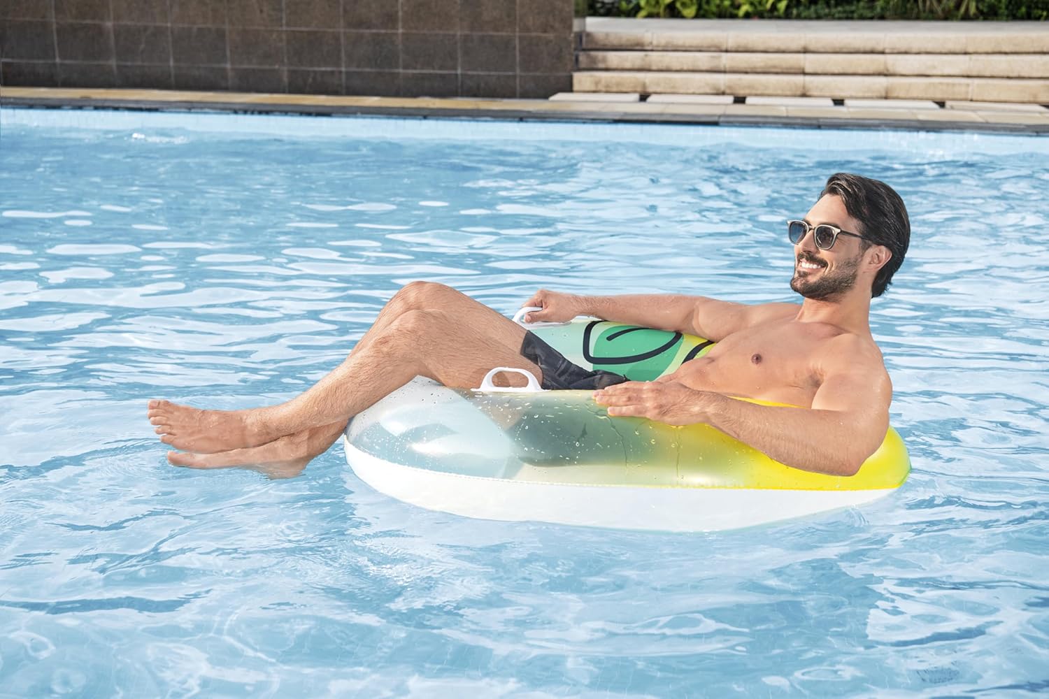 Bestway Swim Ring Fresh Squeezed Lemon Swim Tube 1.14M, Outdoor & Indoor Relaxation & Play, Swim Tubes, Pool Floats, Bright Graphics, Heavy-duty Handles
