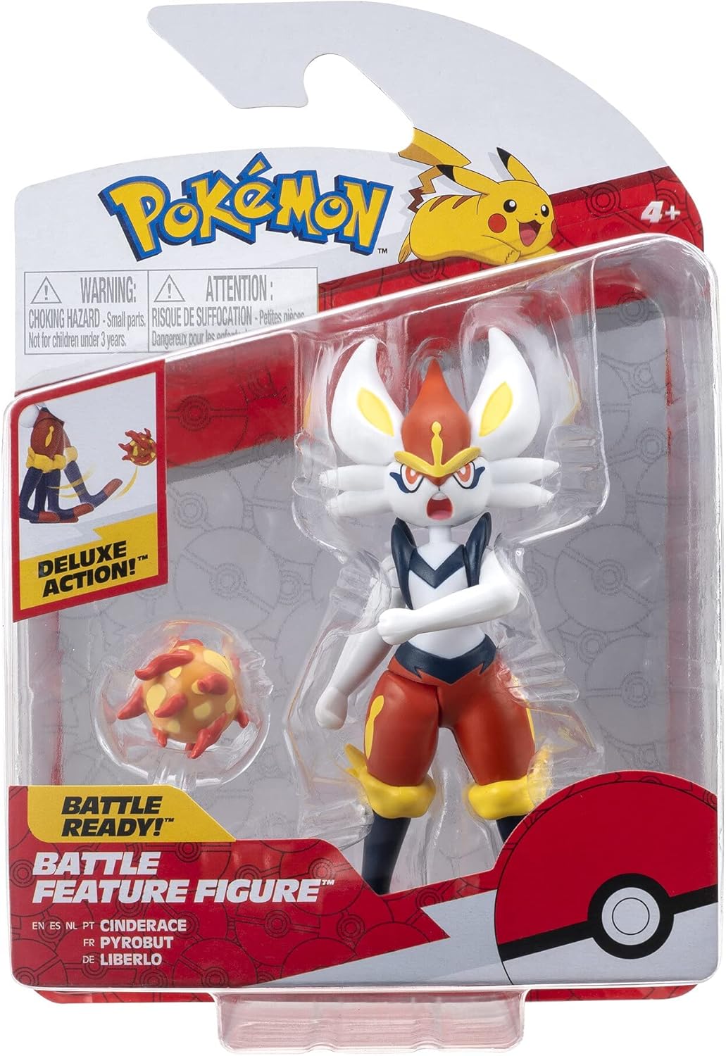 Pokemon Cinderace 11 cm Figures, Detailed Official Figures, Deluxe Action, Battle Ready, Action Figurines, Collectibles, Display Toys for Boys, Battle Feature Figures