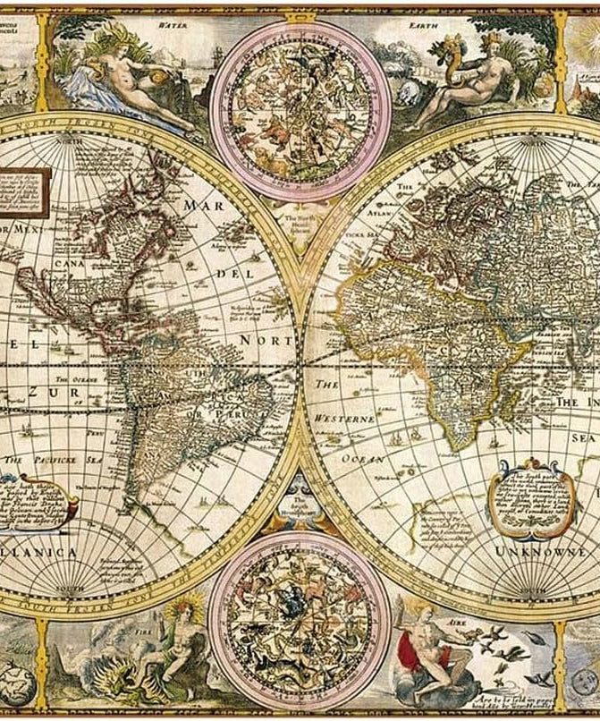 Clementoni 33531.2 Autre Clementoni-33531- Collection-Old Map-3000 Pieces, Multicoloured