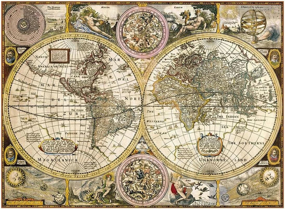 Clementoni 33531.2 Autre Clementoni-33531- Collection-Old Map-3000 Pieces, Multicoloured